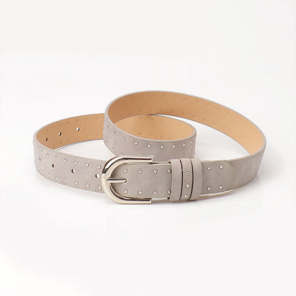 Women's Unique Suede Leather Rivet Retro Easy Belts