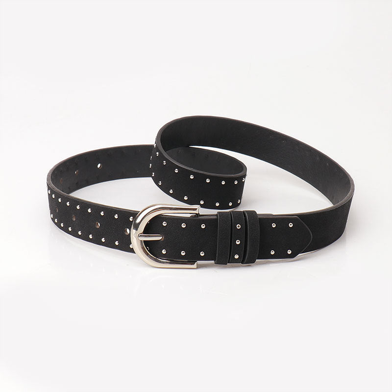 Women's Unique Suede Leather Rivet Retro Easy Belts