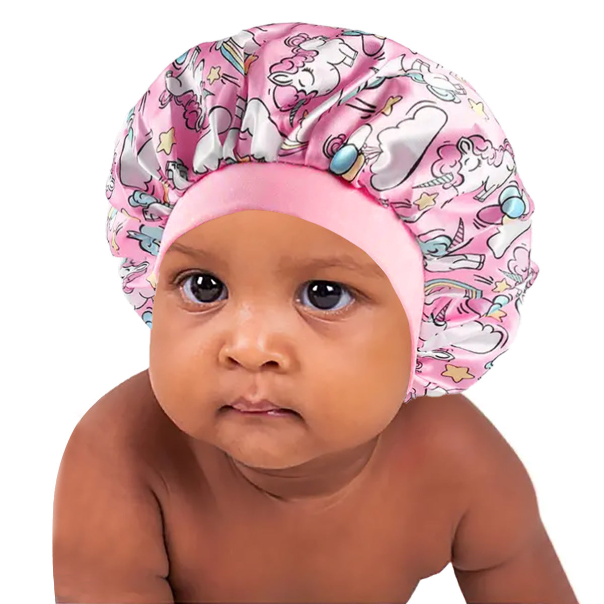 Children's Satin Nightcap Shower Infant Printed Kids' Headwear