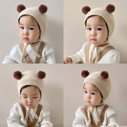 Hat Korean Style Thickened Knitted Boys Kids' Headwear