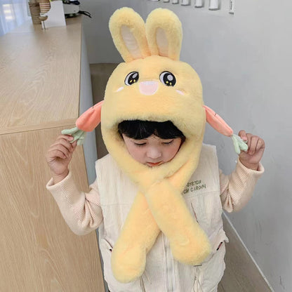 Children's Ears Moving Plush Bonnet One-piece Will Kids' Headwear