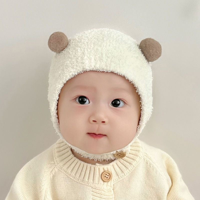 Winter Korean Style Boys Plush Bonnet Knitted Kids' Headwear