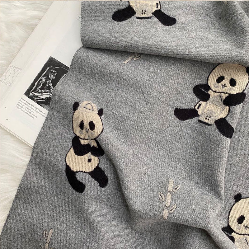 Panda Series Couple Cartoon Cute Narrow Long Female Winter Scarfs