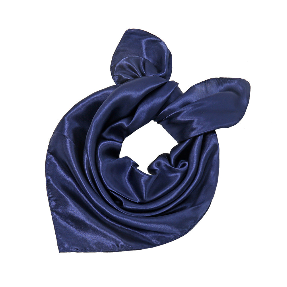 Satin Solid Color Monochrome Professional Square Scarfs