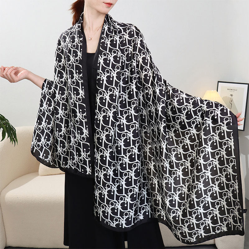 Women's Brocade Satin Fashion Long Four Air Scarfs