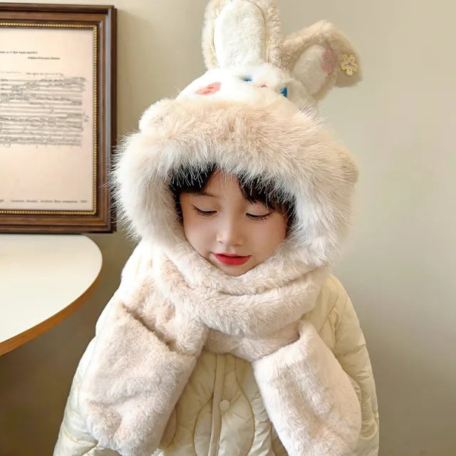 Children's Unicorn Hat Three-in-one Winter Warm Scarfs Kids' Headwear