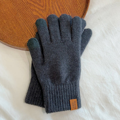 Men's Color Business Wool Keep Warm Winter Fashion Gloves