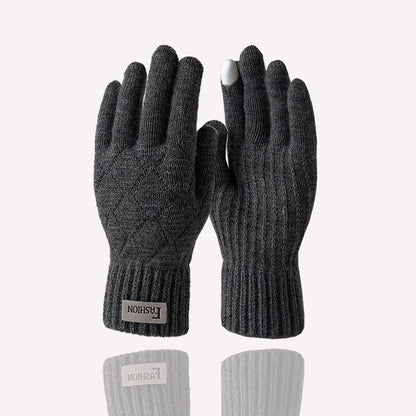 Men's Knitted Winter Warm Hollow Personality Open Finger Gloves