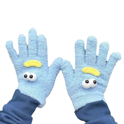 Funny Five Finger Candy Color Coral Gloves