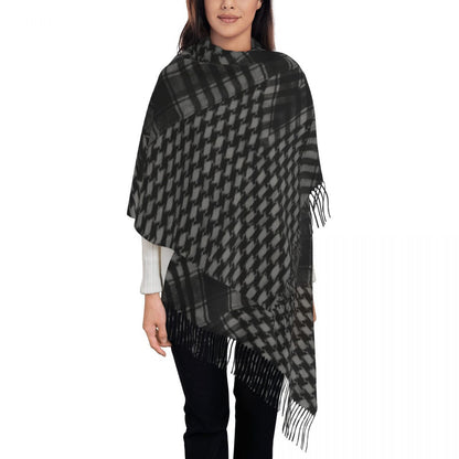 Women's Oil Painting Shawl Outer Match Tassel Scarfs