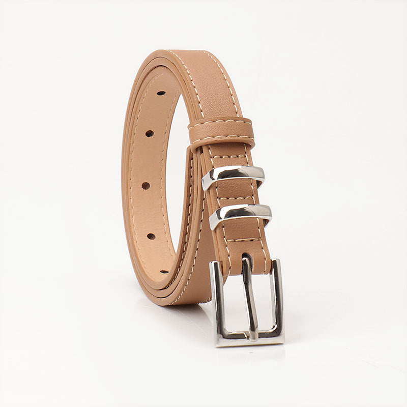 Women's High-grade Square Buckle Imitation Leather Simple Belts