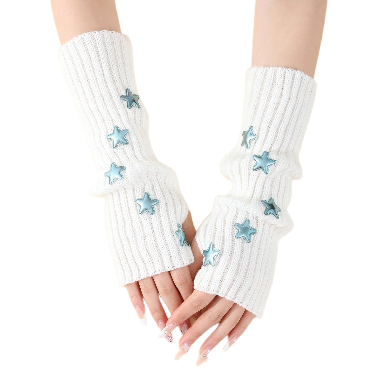 Women's Preppy Style Pile Fingerless Knitted Subculture Warm Gloves