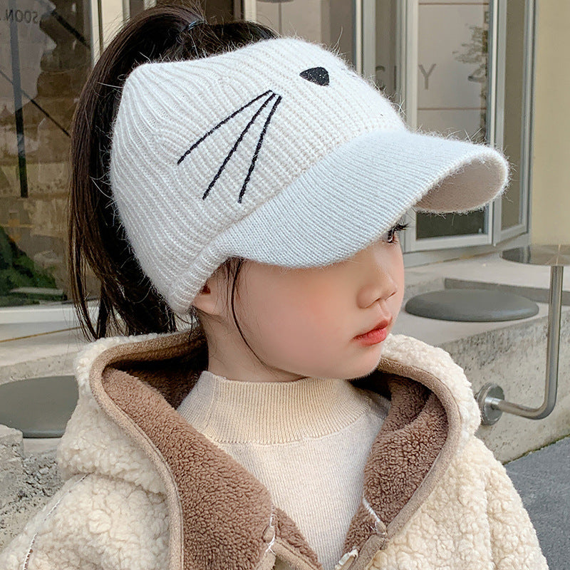 Children's Hat Air Top Wool Peaked Cute Kids' Headwear