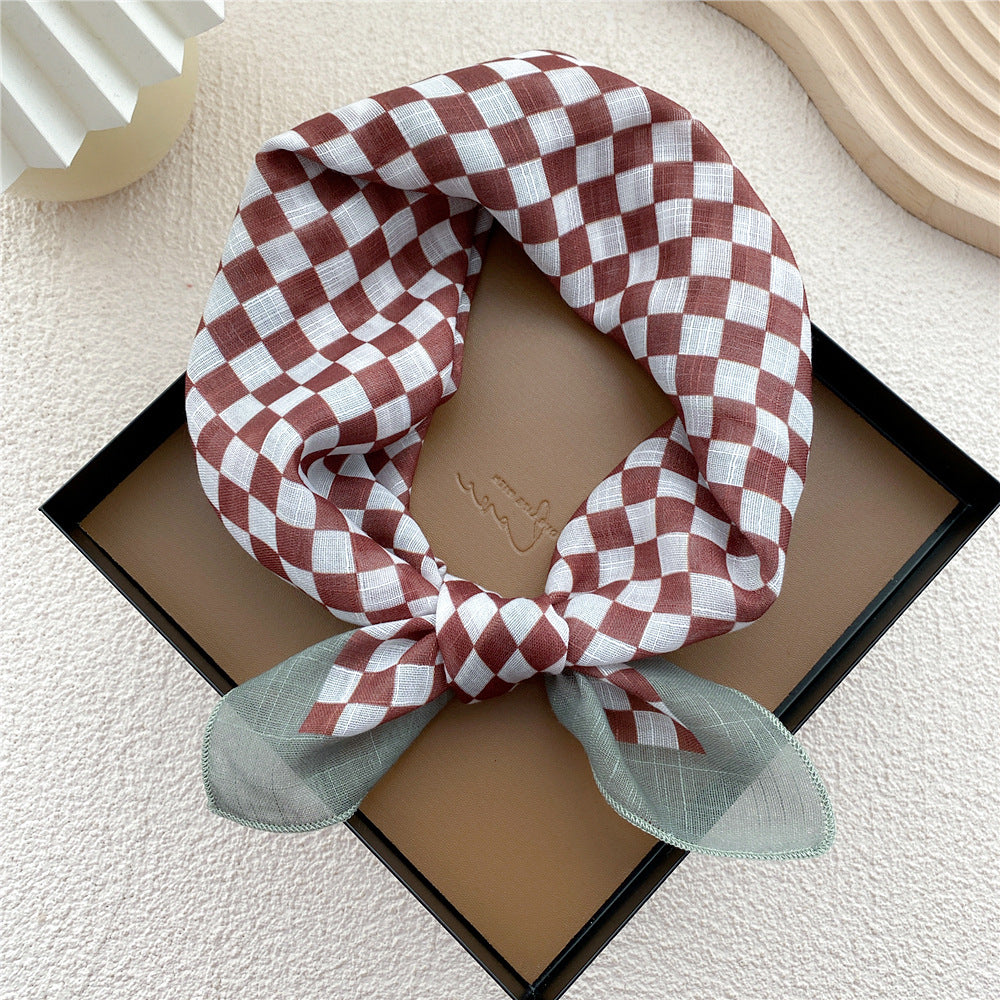 Square Towel Female Autumn Summer Bandana Headband Silk Scarfs