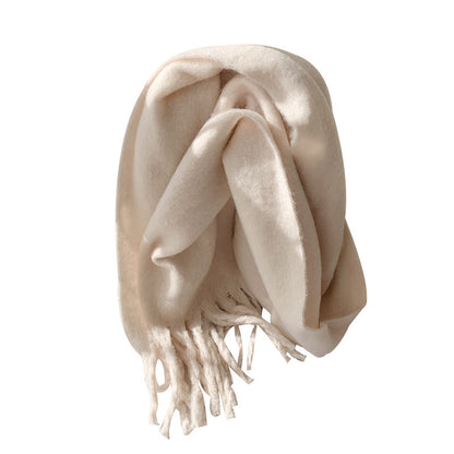 Women's Solid Color Mohair High-grade Winter Korean Warm Scarfs