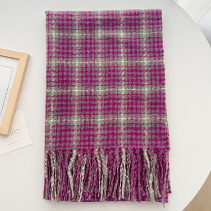 Retro Atmosphere Plaid For Winter Thick Scarfs