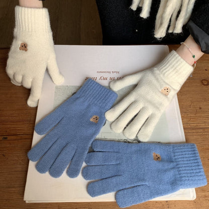 Five-finger Finger Embroidery Touch Screen Leakage Gloves