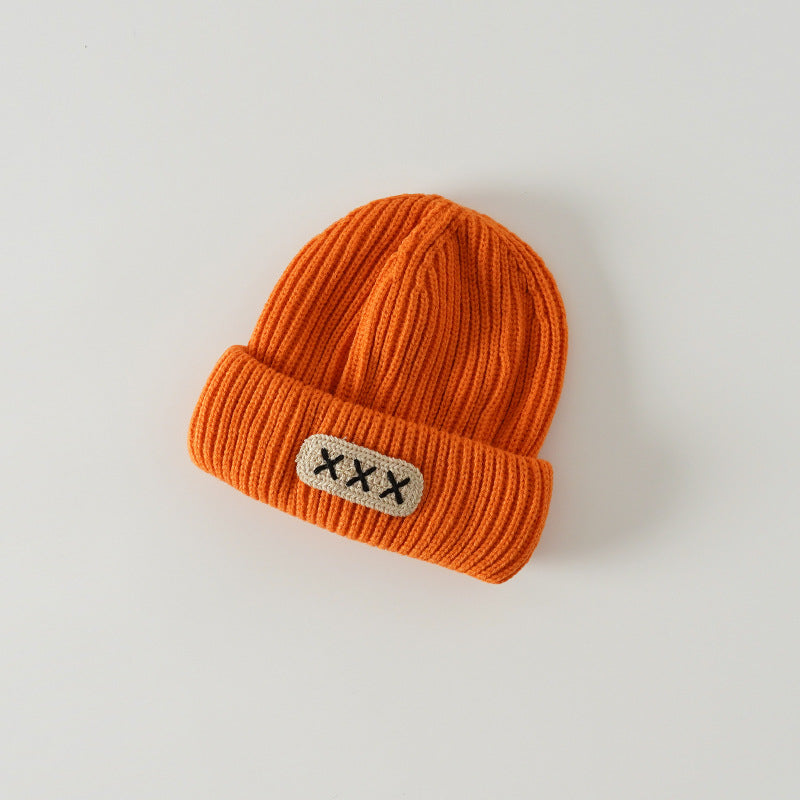 Children's Hat Letter Embroidery Knitted Woolen Kids' Headwear