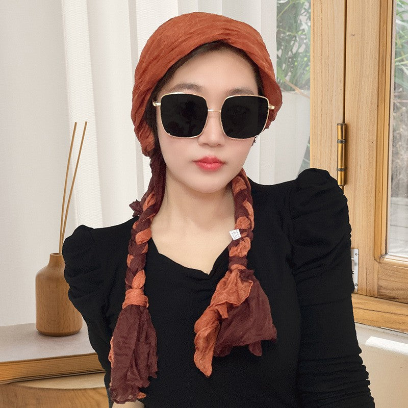 Cotton Linen Braid Sun Protection Headcloth Scarfs