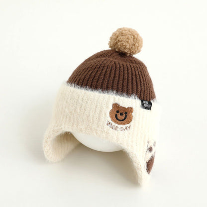 Winter Korean Style Boys Plush Bonnet Knitted Kids' Headwear