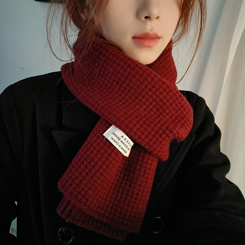 Beautiful Red Plaid Classic Warm Korean Scarfs