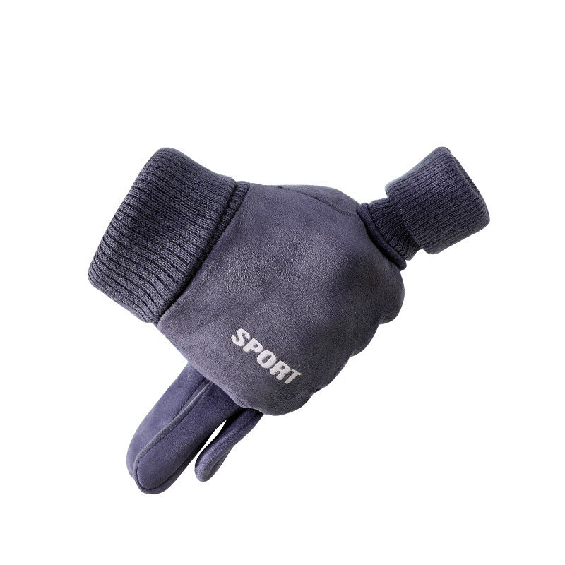 Men's Winter Warm With Veet Riding Windproof Gloves