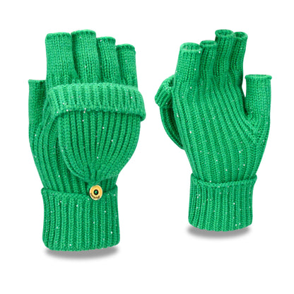 Women's & Men's Winter Half Finger Flip Knitted Thickened Warm Wool Gloves