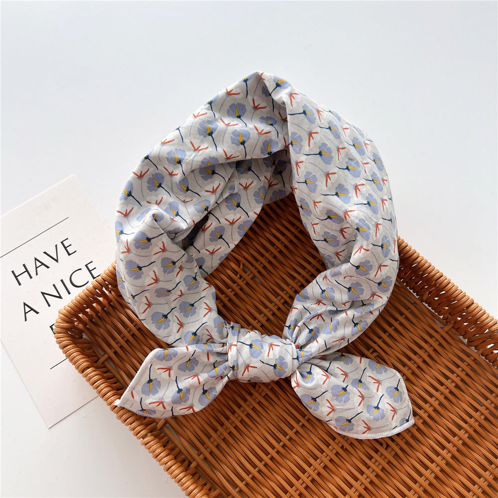 Women's Cotton Linen Small Square Towel Silk Artistic Fashionable Elegant Scarfs