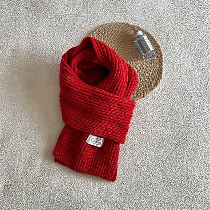 Women's & Men's Color Korean Style Solid Woolen Knitted Scarfs