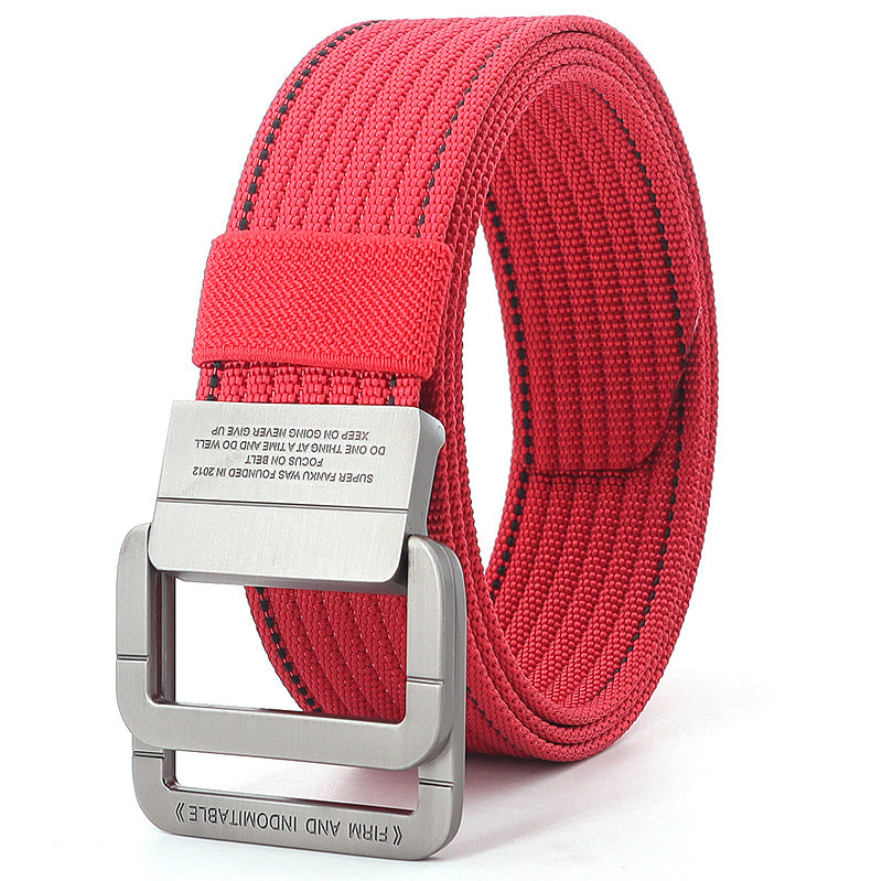 Men's Alloy Double Buckle Korean Weaving Nylon Belts