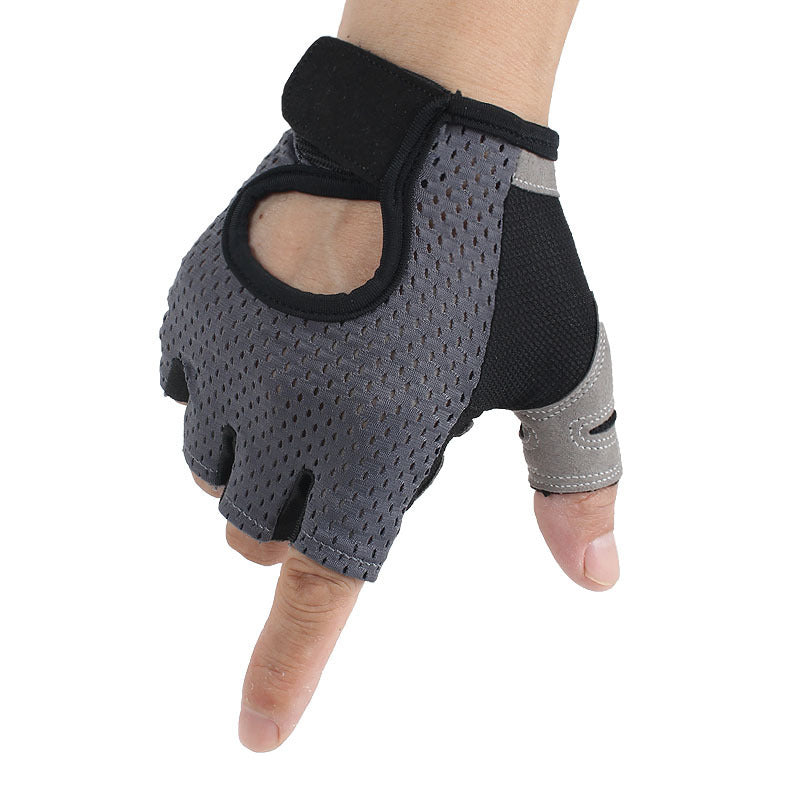 Women's & Men's Half Finger Fitness Mesh Breathable Outdoor Gloves