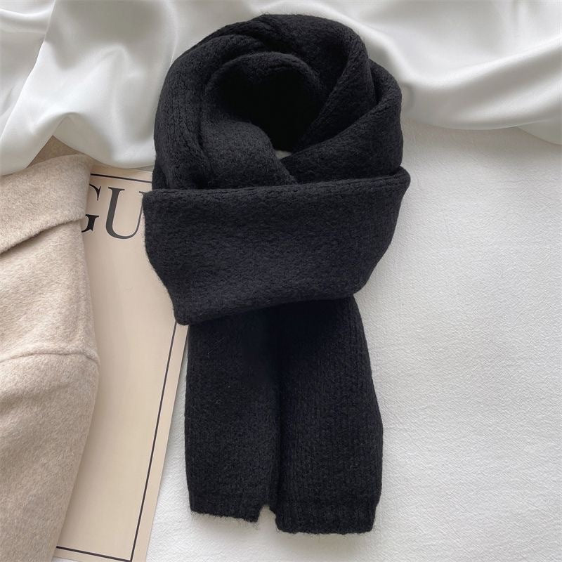 Style Contrast Color Striped Wool Female Scarfs