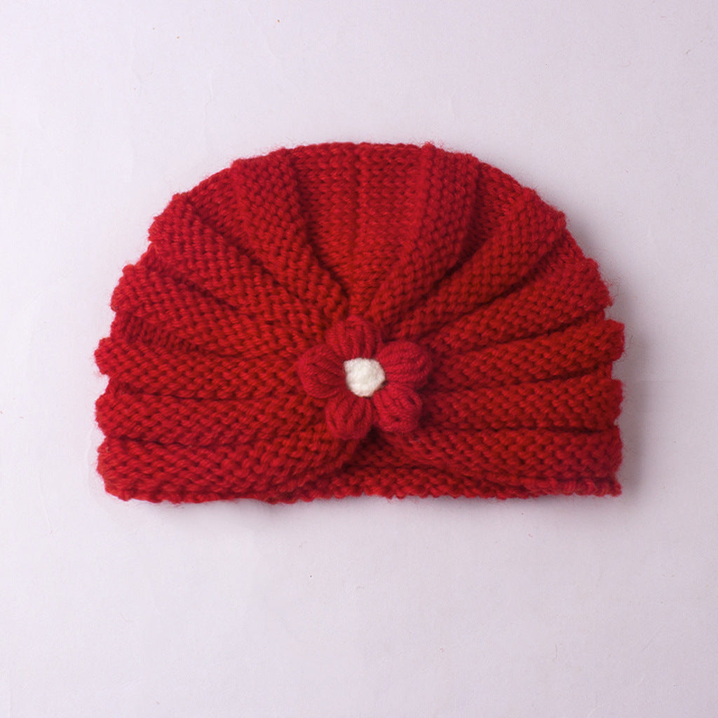 Children's Keep Warm Knitted Hat Cute Flowers Kids' Headwear