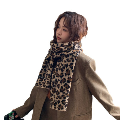 Women's Print Knitted Wool Winter Thickened Blended Temperament Scarfs