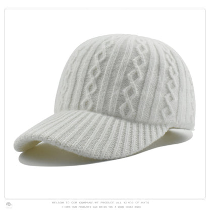 Women's Knitted Wool Baseball Korean Fashion Face Hats & Caps