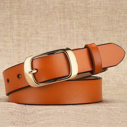 Women's Leather Pure Cowhide Pin Buckle Belts