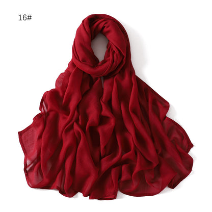 Wide Brim Thin Modal Monochrome Rayon Breathable Shawl Cotton Scarfs