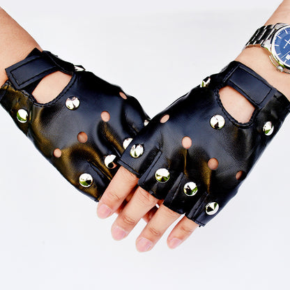 Men's Half Finger Punk Street Dance Open Gloves