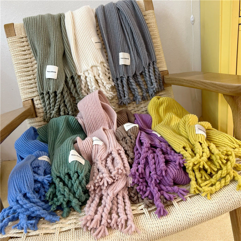 Women's Winter Korean High-grade Knitted Wool Twist Scarfs