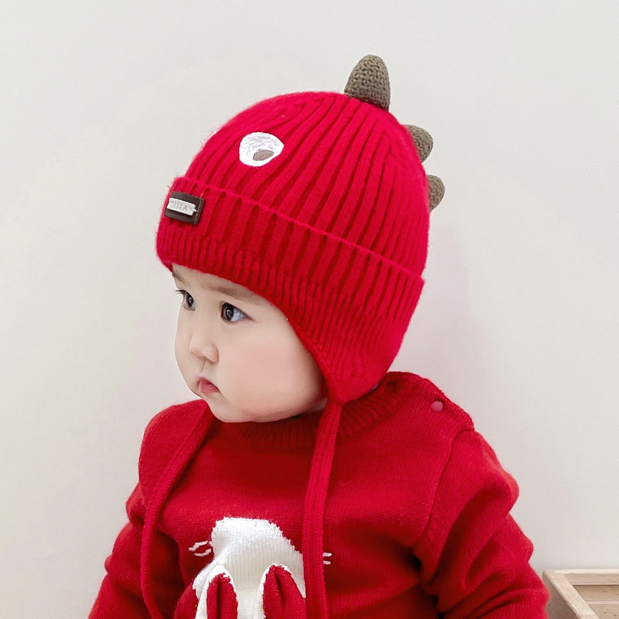 Pretty Hat Cartoon Dinosaur Earmuffs Woolen Kids' Headwear