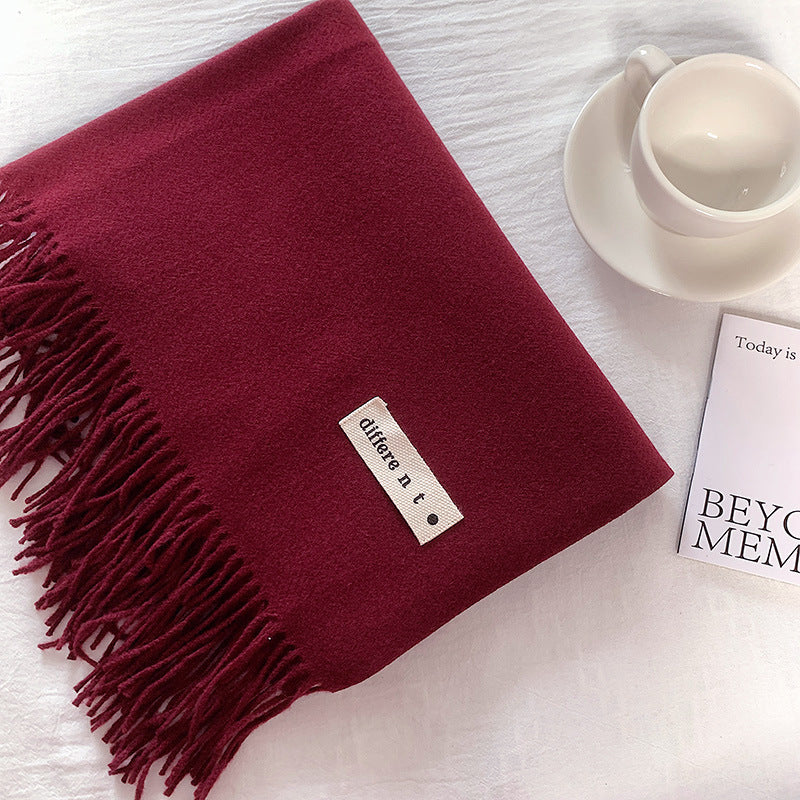 Tassel Color Matching Simple Artificial Cashmere Scarfs