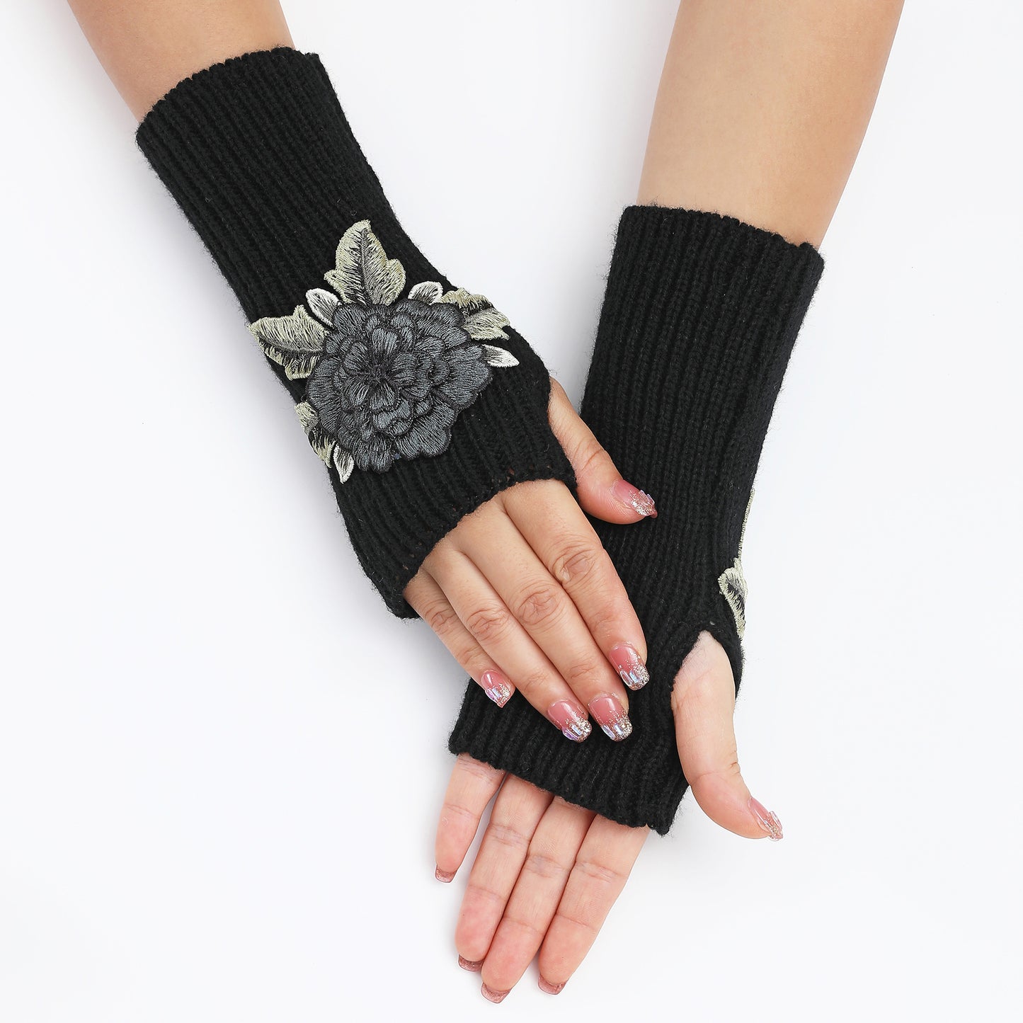 Women's Half Finger Fingerless Fashionable Warm Short Gloves