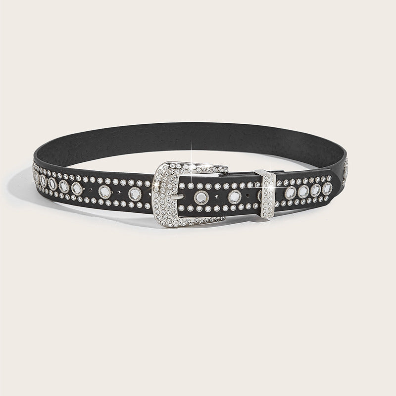 Diamond Band Punk Rivet Rhinestone Hip Hop Belts