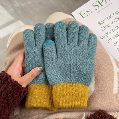 Women's Korean Minority Simple Solid Color Sweet Girly Gloves