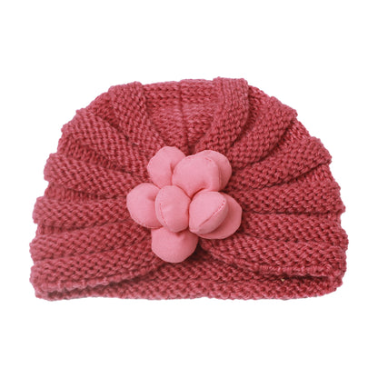 Children's Beanie Cute Three-dimensional Flower Knitted Hat Kids' Headwear