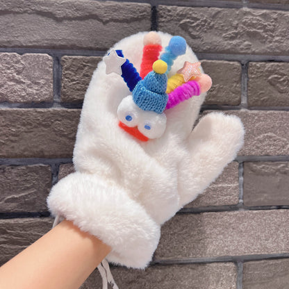 Winter Warm Veet Padded Thickened Furry Day Gloves