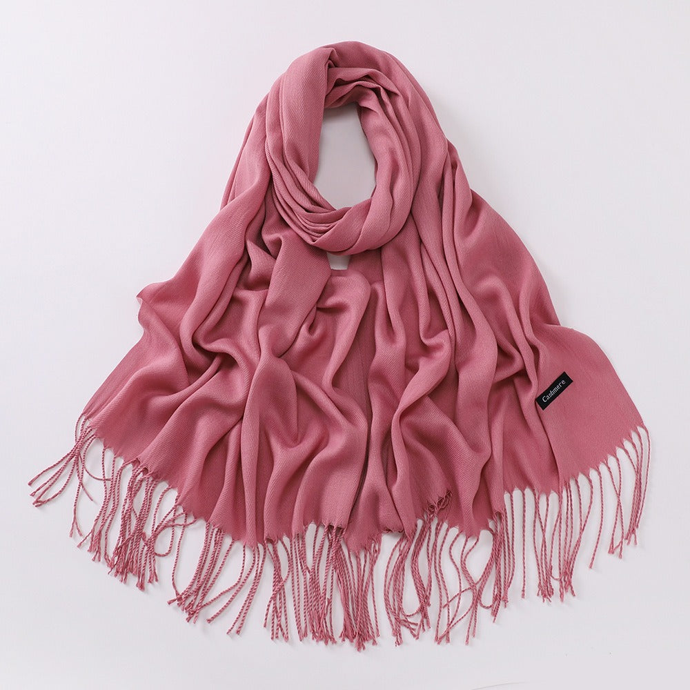 Imitation Cashmere Solid Color Long Warm Scarfs