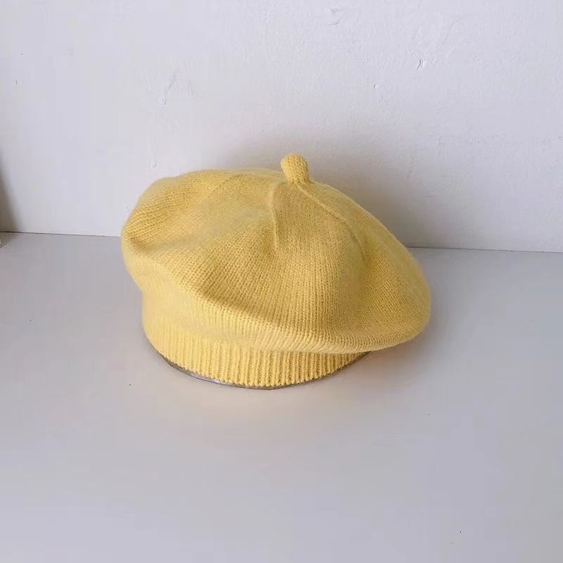 Thin Beret Boys Woolen Knitted Solid Color Kids' Headwear