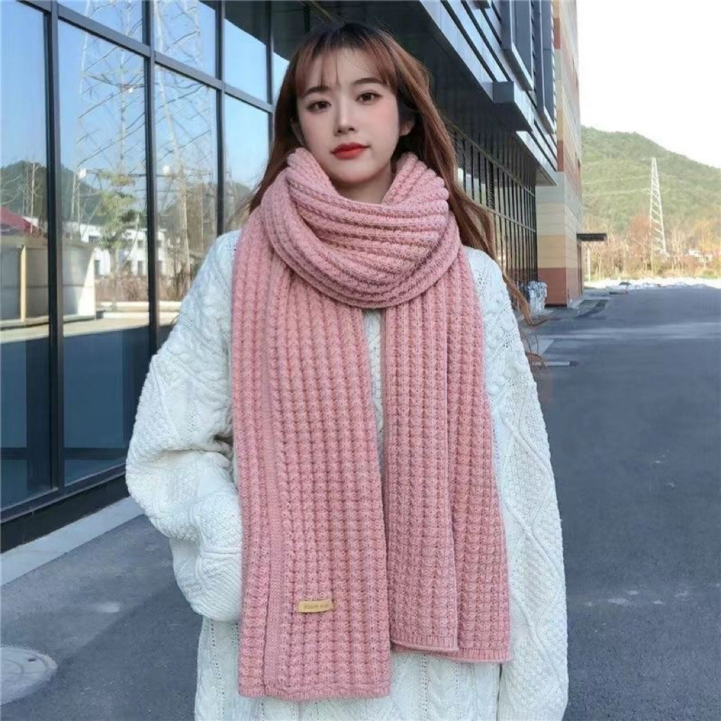 Women's Lengthened Windproof Solid Color Outdoor Sweet Scarfs