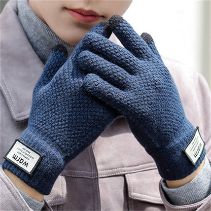 Men's Korean Cute Five Finger Touch Screen Gloves